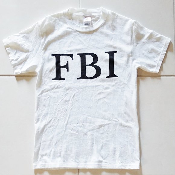 Black and White FBI T-Shirt Tee - Picture 1 of 3